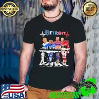Detroit Tigers x Detroit Lions x Detroit Pistons x Detroit Red Wings Signatures Guys V Neck
