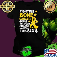 Fighting Bone Cancer Going Through Chemo And Still This Sexy Yellow Ribbon Ladies tee