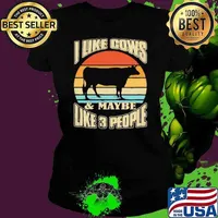 I Like Cows And Maybe Like 3 People Cow Farm Farmer Ladies tee
