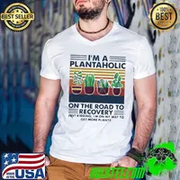 I’m A Plantaholic On The Road To Recovery Just Kidding I’m On My Way To Get More Plants Vintage Guys V Neck