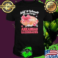 Just A Woman Who Loves Football And Arkansas Razorbacks Helmet Unisex