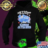 Just A Woman Who Loves Football And Kansas Jayhawks Helmet Hoodie