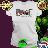 Love My Tou Truck Operator Heart American Flag shirt
