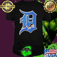 NFL x MLB Detroit Lions X Detroit Tigers Logo Mash Unisex
