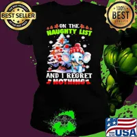 On The Naughty List And I Regret Nothing Funny Christmas Elephant Ladies tee