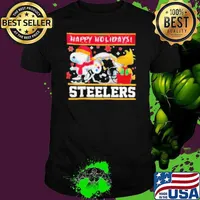 Pittsburgh Steelers Snoopy and Woodstock Happy Holidays shirt
