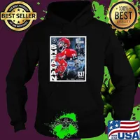 Poster Riley Sheahan Red Wings NHL 2024 637 Regular Season Games Signature t Hoodie