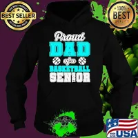 Proud Dad Of A Basketball Senior High School College Hoodie