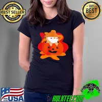 Pudgy Pumpkin Halloween Ladies Tee