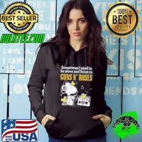 Snoopy And Woodstock Sometimes I Need To Be Alone And Listen To Guns N’ Roses Hoodie