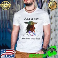 Star Wars Baby Yoda Just A Girl Who Loves Baby Yoda Guys V Neck