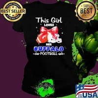 This girl loves her Buffalo Bills Football faux glitter Ladies tee
