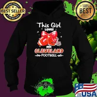 This girl loves her Cleveland Browns Football faux glitter Hoodie