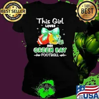 This girl loves her Green Bay Packers Football faux glitter Ladies tee