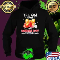 This girl loves her Kansas City Chiefs Football faux glitter Hoodie