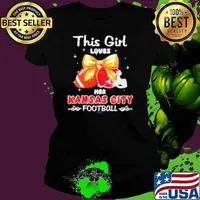 This girl loves her Kansas City Chiefs Football faux glitter Ladies tee