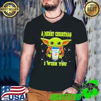 Top Baby Yoda huf Dutch Bros Coffee A merry Christmas I wish You shirt