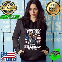 Trump Vance It's Gonna Take A Felon And A Hillbilly To Fix Usa Flag Hoodie