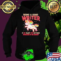 Unicorn being a good writer is 3% talent, 97% not being distracted by the internet Hoodie