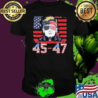 45 47 Donald Trump 2025 USA Flag Vintage Retro Funny Congrats Unisex