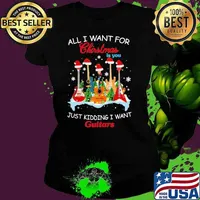 All I Want For Christmas Is You Just Kidding I Want Guitars Christmas Tree Ladies tee