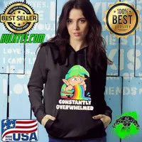 Constantly Overwhelmed Funny Gnome Rainbow Hoodie
