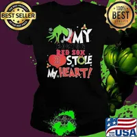 Grinch Hand My Boston Red Sox Stole My Heart Christmas 2024 Shirt