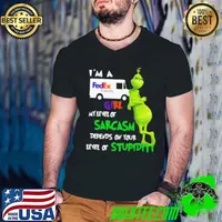 Grinch I’m A FedEx Express Girl My Level Of Sarcasm Depends On Your Level Of Stupidity Guys V Neck