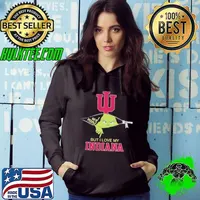 Grinch Zipper I Hate People But I Love My Indiana Hoosiers Official Hoodie