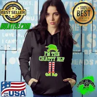 I’m The Chatty Elf Matching Family Christmas Enza Ladies Jersey Football Hoodie