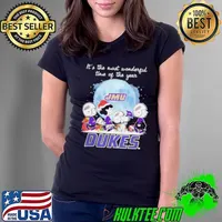 James Madison Dukes It The Most Wonderful Time Of The Year Peanut Characters Christmas Ladies Tee