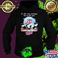 Minnesota Twins It The Most Wonderful Time Of The Year Peanut Characters Christmas Hoodie