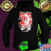 Official Silent Night Deadly Night You're Made It Through Halloween Now Try And Survive Christmas Santa's Slay Hoodie