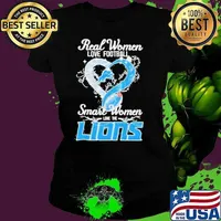 Real Women Love Football Smart Women Love The Detroit Lions Heart Diamond shirt