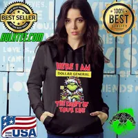 Santa Grinch Here I Am Dollar General The Light Of Your Life Christmas Light Hoodie