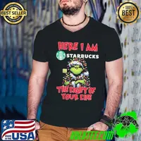 Santa Grinch Here I Am Starbucks The Light Of Your Life Christmas Light Shirt