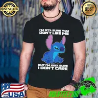 Stitch I'm 97% Sure You Don't Like Me But I'm 100% Sure I Don't Care Guys V Neck