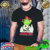 The Grinch Hug Louisville Cardinals Helmet Christmas Shirt