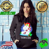 Unicorn Santa Snownicorn Christmas Hoodie