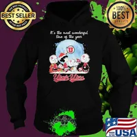 Utah Utes It The Most Wonderful Time Of The Year Peanut Characters Christmas Hoodie
