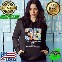 35 Year Of Studio Ghibli 1985 2020 Hayao Miyazaki Thank You For The Memories Signature Hoodie