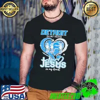 Amon Ra St Brown Detroit Lions in my veins Jesus in my heart shirt