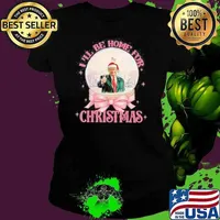 Funny Trump 2024 Ill Be Home Christmas Santa Xmas Pajamas Shirt