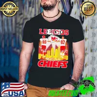 Gonzalez and Kelce Kansas City Chiefs Legends signature city skyline Guys V Neck