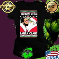 I Saw Diddy Kissing Santa Claus Funny Viral Music Meme Ugly Christmas Shirt