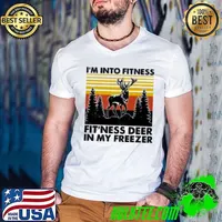 I'm Into Fitness Fit'ness Deer In My Freezer Hunting Lovers Guys V Neck