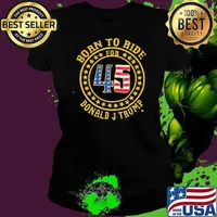 Mark Robinson Wearing Born To Ride For 45 Donald J Trump Usa Flag Ladies tee