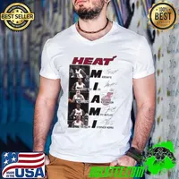 Miami Heat Bam Adebayo Terry Rozier Duncan Robinson Jimmy Butler and Christopher Herro signatures Guys V Neck