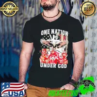 One Nation Under Kansas City Chiefs 2024 Signatures USa Flag Guys V Neck