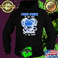 Penn State Nittany Lions in my veins Santa in my heart Christmas Hoodie